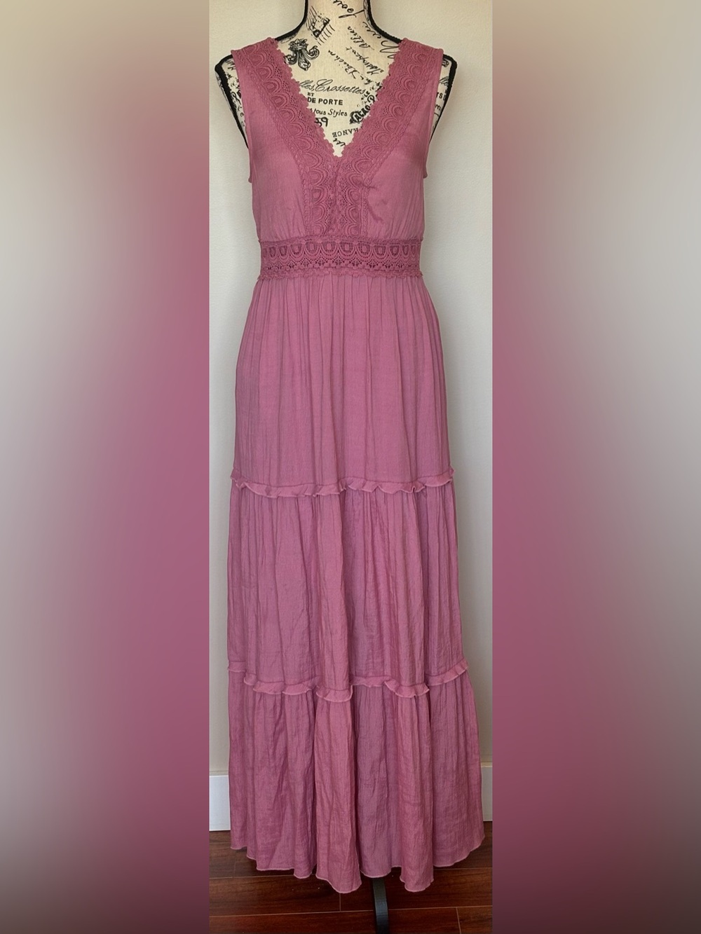 Rebellion tiered maxi dress size medium